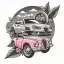 Brittany, Alfa Romeo, pink, tattoo design idea