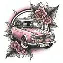 Brittany, Alfa Romeo, pink, tattoo design idea