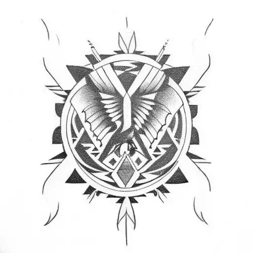 American Indian Thunderbird  tattoo design idea