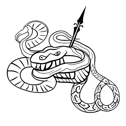 snake, dagger tattoo design idea