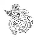 snake, dagger tattoo design idea
