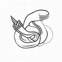 snake, dagger tattoo design idea