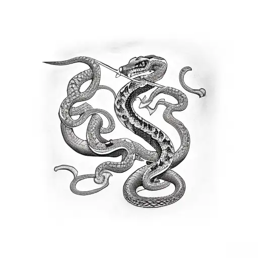 Sword with snake tattoo design idea