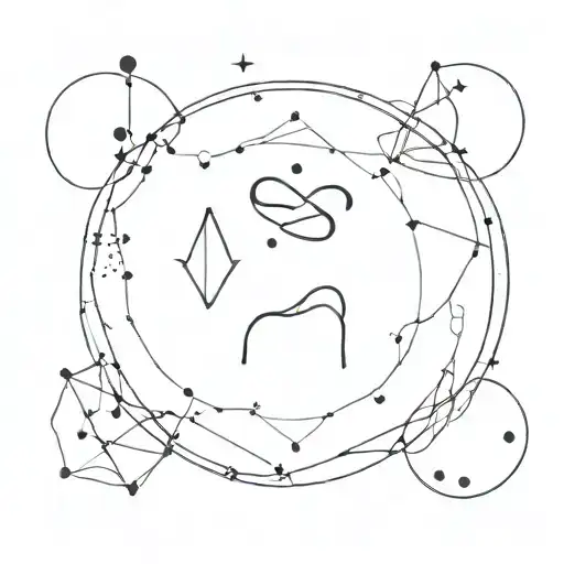 Leo, Gemini, Scorpio, Capricorn constellation merged tattoo design idea