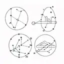 Leo, Gemini, Scorpio, Capricorn constellation merged tattoo design idea