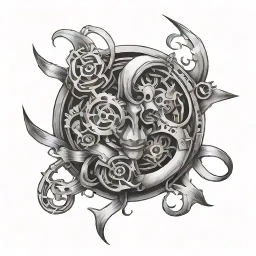 Design a tattoo featuring Zach Bryan's lyrics intertwined with mechanical elements tattoo design idea