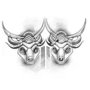 Gemini taurus combine tattoo design idea