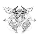 Gemini taurus combine tattoo design idea