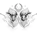 Gemini taurus combine tattoo design idea