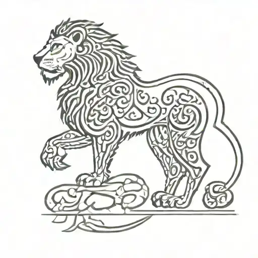 Islamic caligraphy, lion tattoo design idea