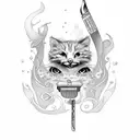 LIGHTER WITH HARMONICA tattoo design idea