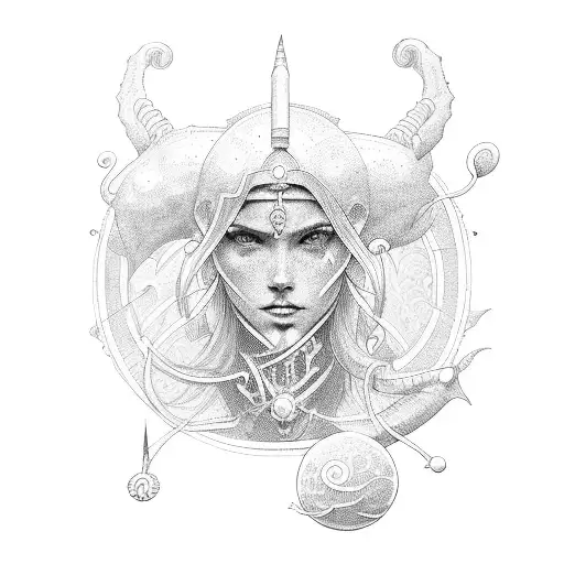 Neptune with trible tattoo design idea