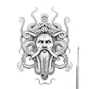 Poseidon Trible and octopus tattoo design idea