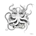 Poseidon Trible and octopus tattoo design idea