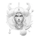 Neptune with trible tattoo design idea