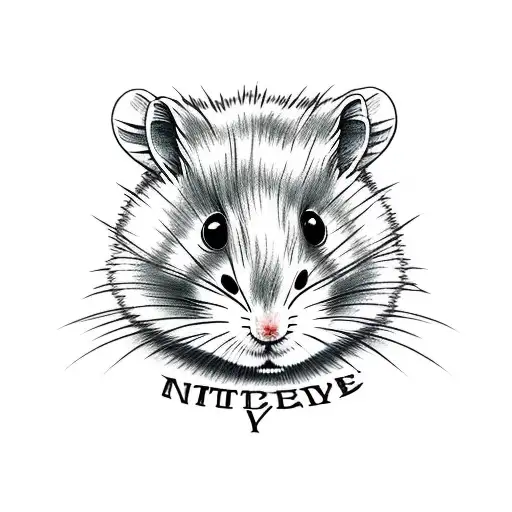  hamster with knife tattoo design idea