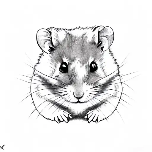  hamster with knife tattoo design idea
