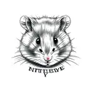  hamster with knife tattoo design idea