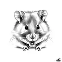  hamster with knife tattoo design idea