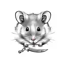  hamster with knife tattoo design idea