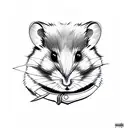  hamster with knife tattoo design idea