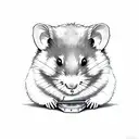  hamster with knife tattoo design idea