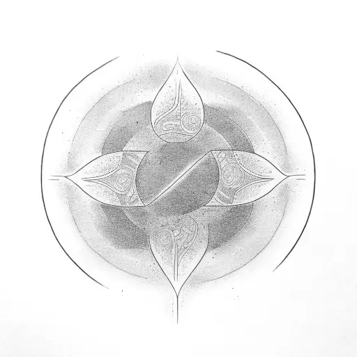  Zen Enso circle and black lightning in the back tattoo design idea