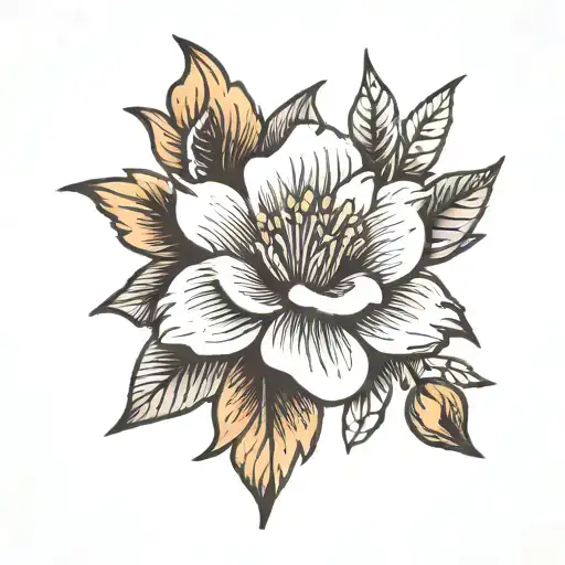 single flower  tattoo design idea