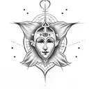 Sacred heart , with roses as a crox . and broken chains  tattoo design idea