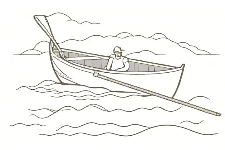 rowing boat tattoo design idea
