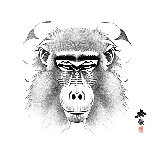 baboon tattoo design idea