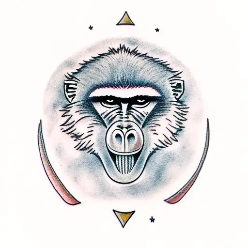 baboon harpooning the moon tattoo design idea