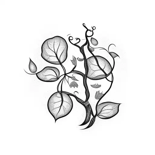 A blackwork tattoo of a vine growing around a stack of books tattoo design idea