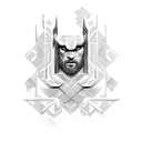 abstract thor norse mythology tattoo design idea