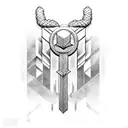 abstract thor norse mythology tattoo design idea