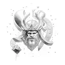 abstract thor norse mythology tattoo design idea