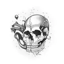 skull antisocial tattoo design idea