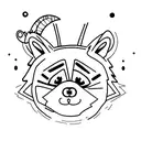 raccoon and a possum dancing tattoo design idea