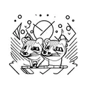 raccoon and a possum dancing tattoo design idea