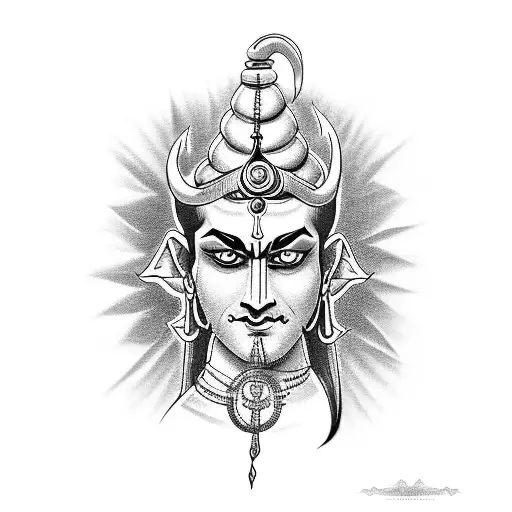 mahadev eith shlok tattoo design idea
