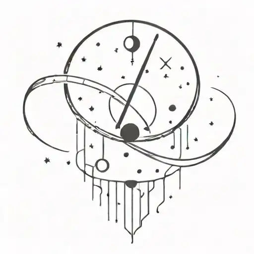 hitchikers guide to the galaxy background black and white tattoo design idea
