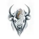 American bison tattoo design idea
