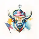 American bison tattoo design idea