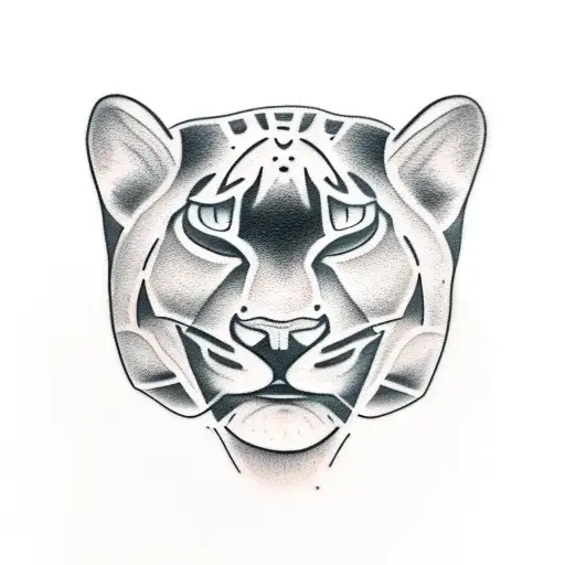 It's a panther tattoo where the panther is grinning a little bit tattoo design idea