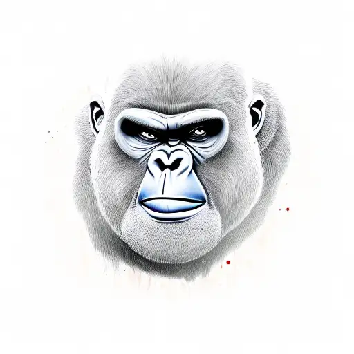 angry gorilla with one eye missing tattoo design idea