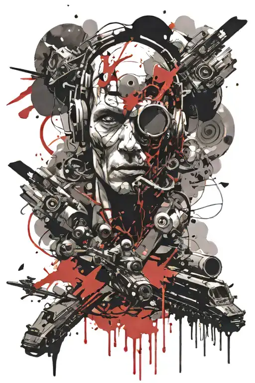 war and god tattoo design idea