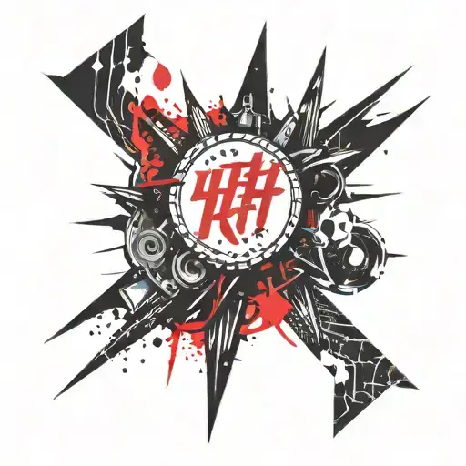 tattoo with the inscription workhard in spikes tattoo design idea