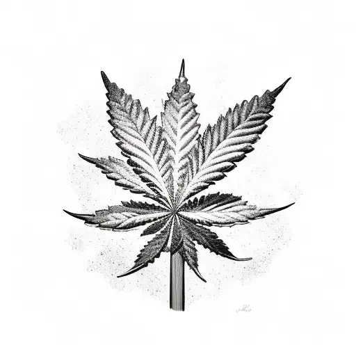 A realistic depiction of a cannabis plant growing from a baseball field, symbolizing the intertwining of weed and Bay Area sports tattoo design idea