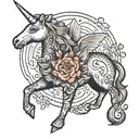 unicorn elephant dog flamingo tattoo design idea