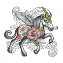 unicorn elephant dog flamingo tattoo design idea
